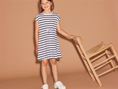 Name It dress white with dark sapphire stripes